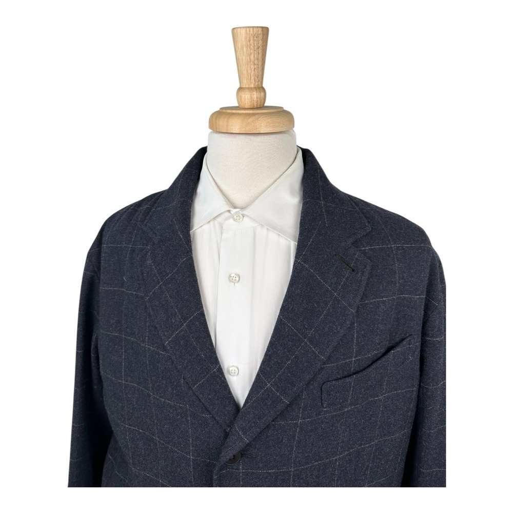 RRL Ralph Lauren Unlined Blue Gray Check Flannel Wool Suit Size XL 36x34 NWT - Picture 2 of 10